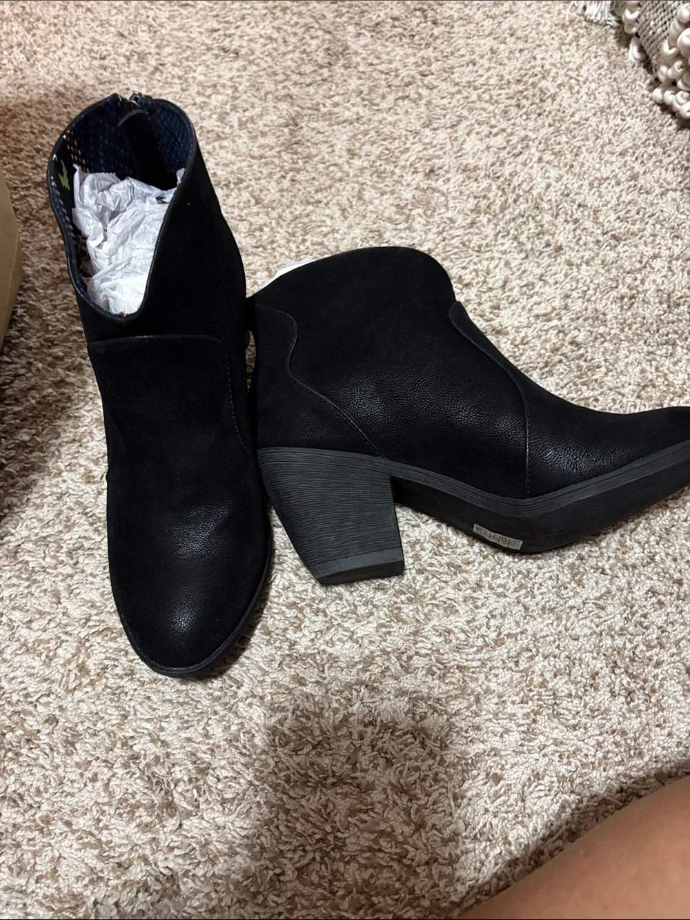 Women's Black Slip-On V-Cut Ankle Booties